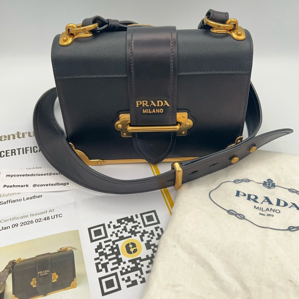 Beautiful Prada Cahier Bag w/ Prada dust-bag and Entrupy COA! Showstopper! 💛🖤